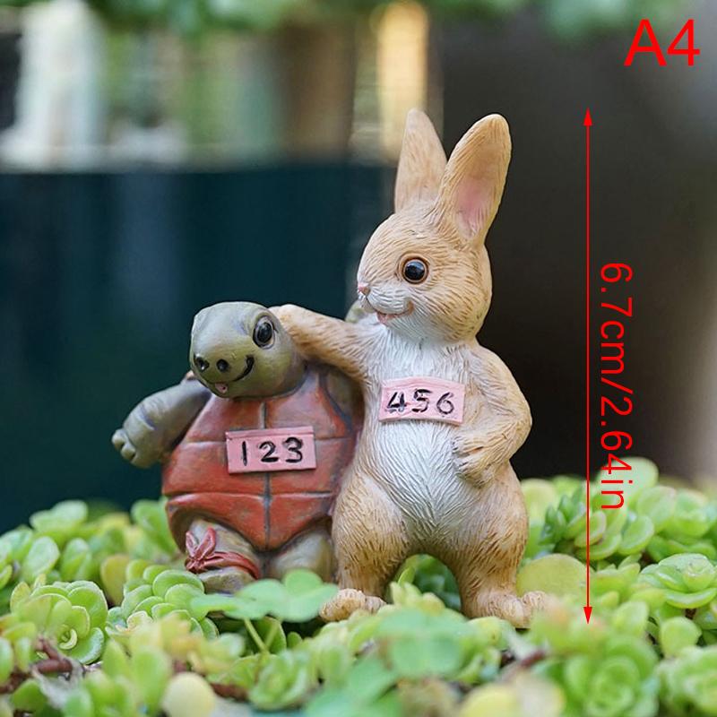 1Pc Mini Countryside Turtles Rabbits Hedgehog Statues Sculptures Yoga Figurine Living Room Home Fish Tank Decor Desk Ornaments