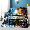 1PC Custom Name Car Artwork" flannel blanket versatile, all-season throw suitable for the living room, bedroom, camping, travel, and gift