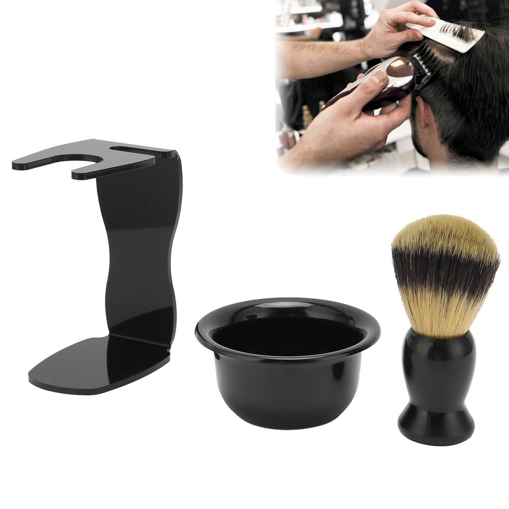 3 шт., набор кисточек для бритья, кисточка для бритья бороды, чаша, безопасная подставка для бритья, комплект для мужчин