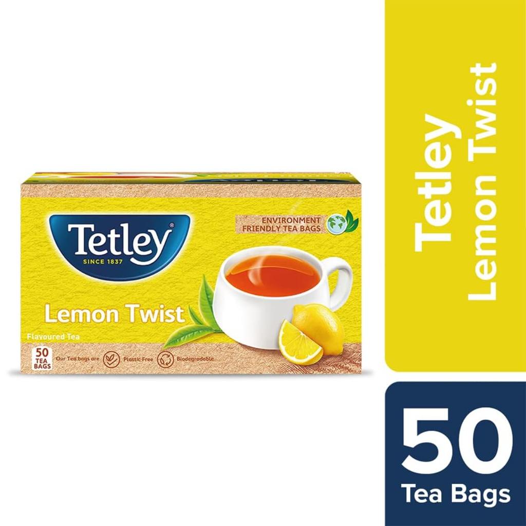 Чай черный Tetley Lemon Twist 50 пакетиков 100 г Освежающий ассамский чай с пикантным лимонным вкусом