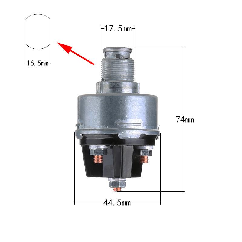 12V 4 Position Key Ignition Switch ACC OFF IGN Start with Keys Universal for Car Truck Tractor Forklift Trailer Heavy Equipment