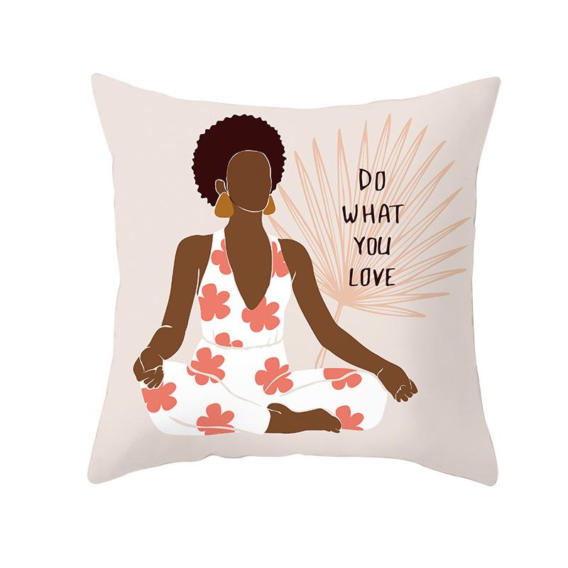 Скандинавская Абстрактная Женская Персиковая Кожа Бархатная Наволочка с Принтом Домашняя Мода Прикроватный Диван Офис Наволочка