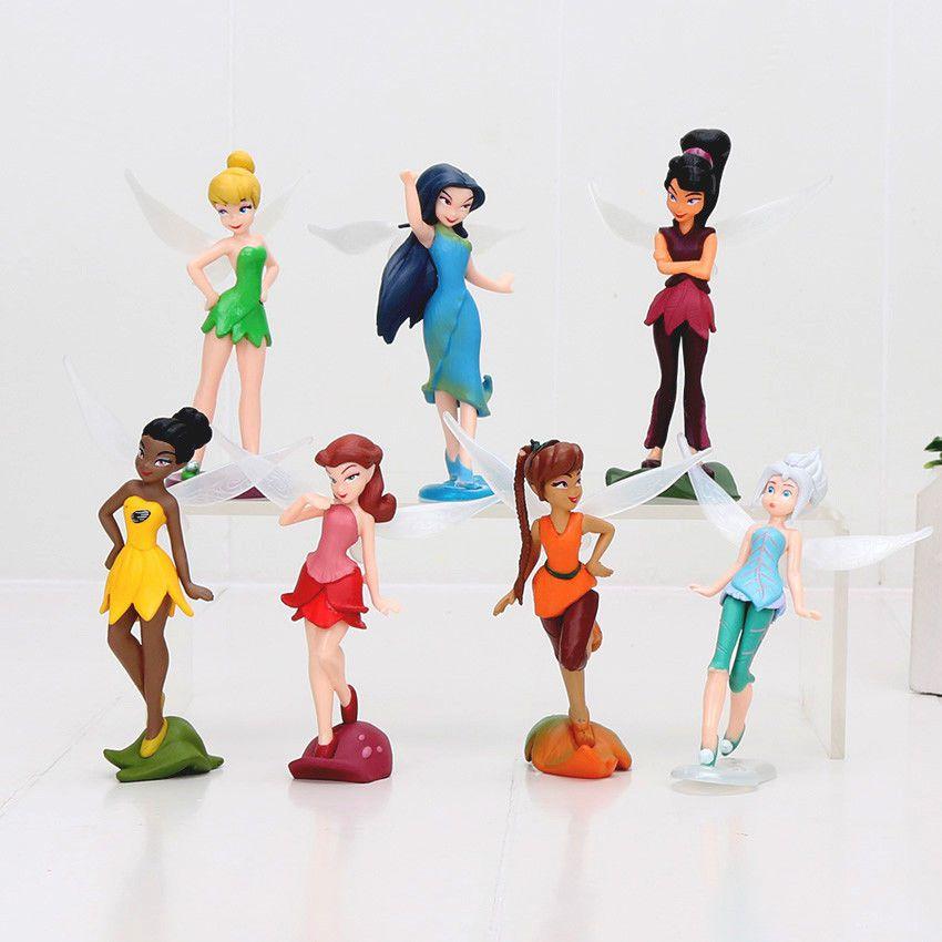 Очаровательный набор из 7 фигурок феи Динь-Динь Tinkerbell Для детей С подставками