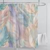 3D Feather Shower Curtain Set Colorful Printed Design Fabric Bathroom Decoration Waterproof Washable Shower Curtain with Hooks