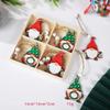 12 PCS Christmas Painted Wooden Pendant Santa Claus Gift Christmas Tree 12 Pack Boxed Decorations