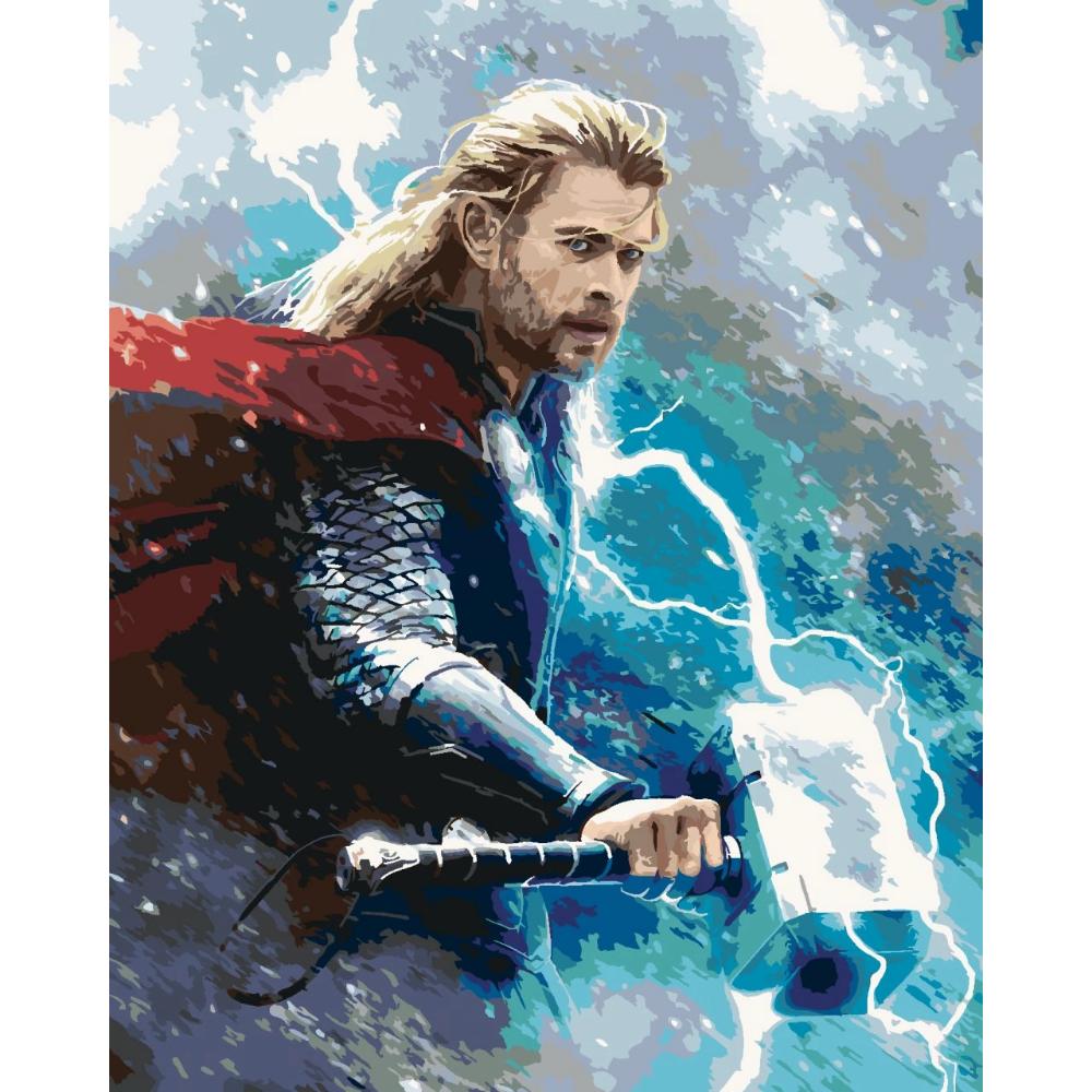 Malowanie Po Numerach Obrazy Do Malowania - Thor W Burzy Marvel 40X50 Cm
