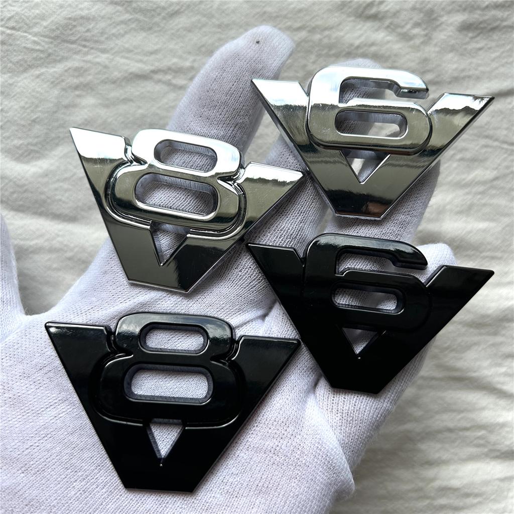 3D Metal Car Styling V6 V8 Displacement logo Fender trunk Rear Decal Emblem Badge Sticker