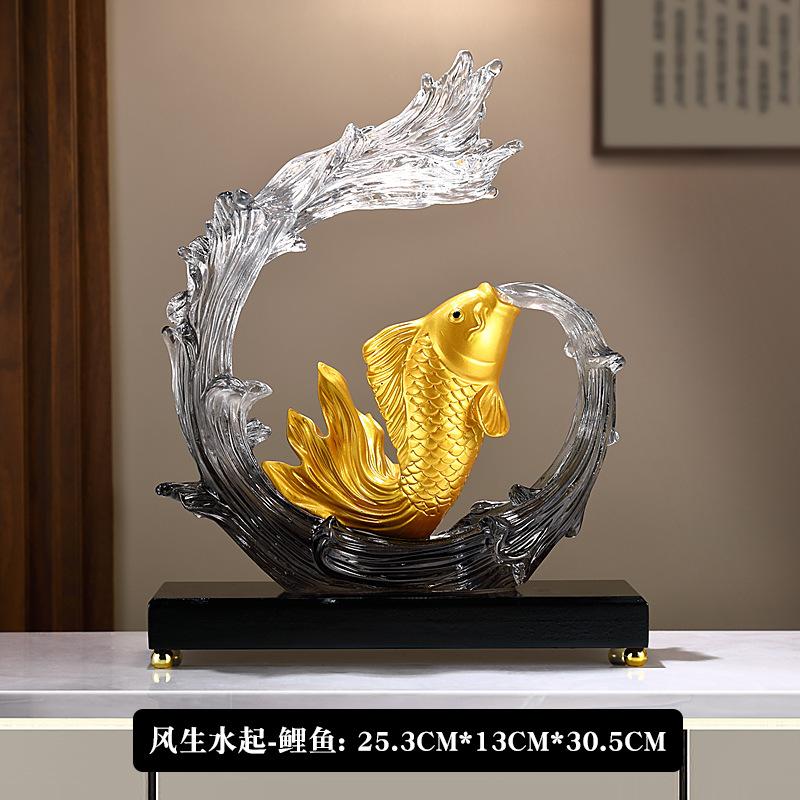 Скульптура тыквы «Счастливый карп», украшение для рабочего стола в офисе, креативная статуэтка из смолы, китайский подарок на свадьбу и Новый год