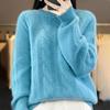 Autumn Winter Women Sweater Wool Thick Warm O-Neck Pullover Twist Flower Cashmeresolid Color Knitwear Loose Round Neck Warm Base Clothes