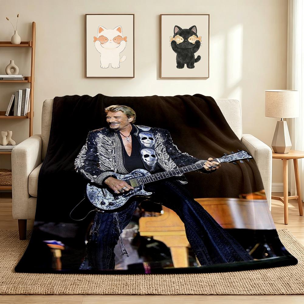 Ghost Guitarist Flannel Blanket Throw Blanket Soft Warm Sofa Bed Camping Car home Decor Unique Christmas Gift C9302434