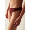 Бордово-красные бразильские трусики Luna с V-образным вырезом