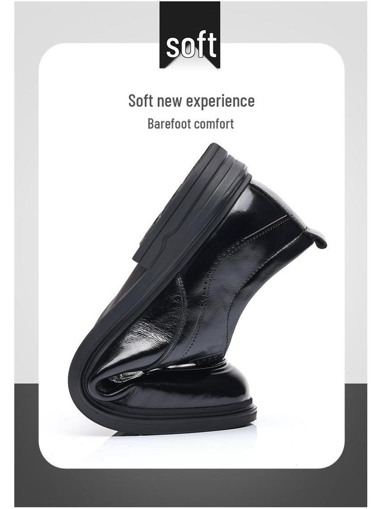 Мужские туфли из натуральной кожи на шнуровке в деловом повседневном стиле - Дышащая мягкая подошва