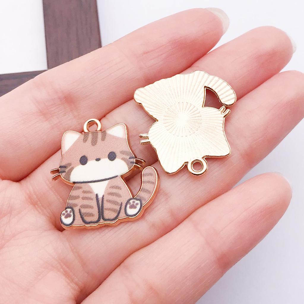 Милый Мультяшный Кот Серьги и Брелок DIY Набор для Изготовления Украшений