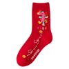 Gift Box Red Socks Pure Cotton Medium Tube Socks Season Year Of The Horse Big Red Cute Cartoon Stockings Women