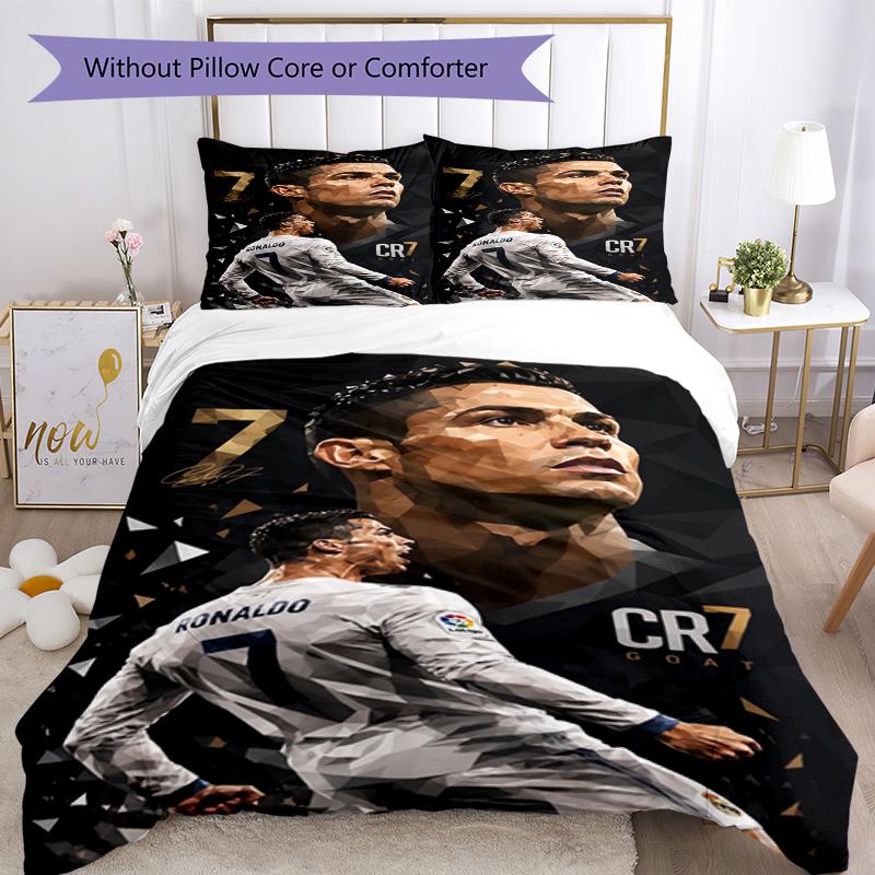 Ronaldo's Dedication: Cr7 Bedding Set, Breathable Duvet Cover with Pillowcases, Soft Bed Linen for Bedroom Home Decoration, Perfect Festival Birthday