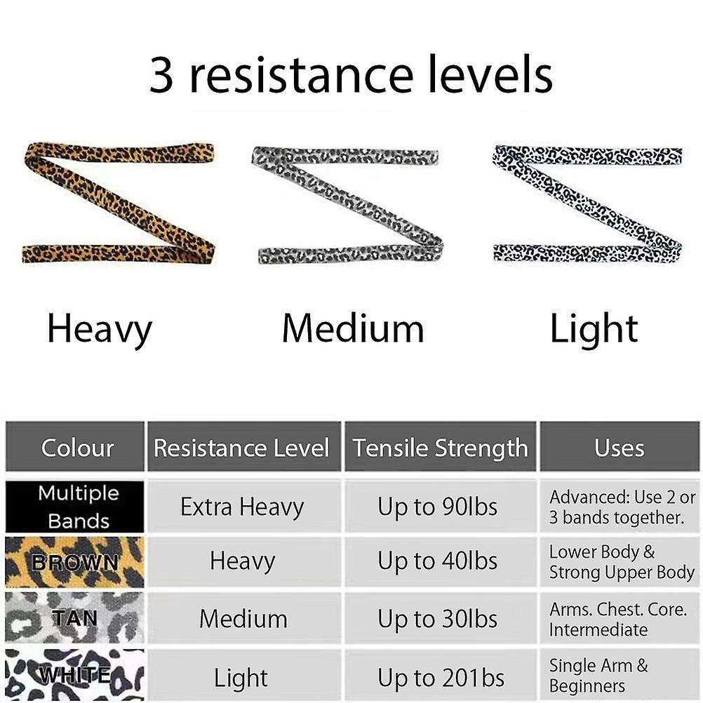 Resistance Band Leopard Printing Exercise Band Elastic Bands for Legs Butt and Arm