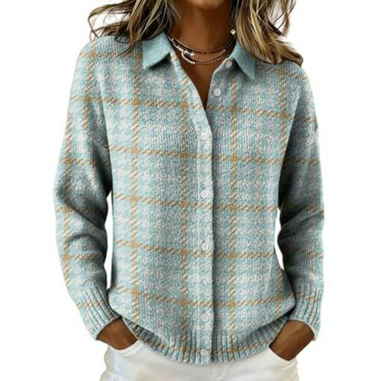 Женская рубашка 2026 Осень/Зима Европейская и Американская Однотонная с Принтом Свободного Кроя с Длинным Рукавом