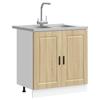 Porto Bathroom Vanity Unit with Washbasin 2 pcs Brown Particleboard