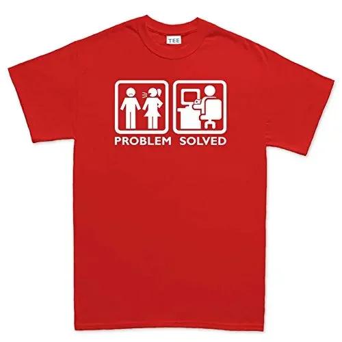 Problem Solved Funny PC Computennr Geek Nerd TShirt 100 Cotton ONeck Summer Short Sleeve Casual Unisexs Tshirt Size S3XL