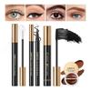 QIBEST Eyebrow Eye Cosmetic Set Waterproof Sweatproof Not Easy To Take Off Make-up Long-lasting Natural Three-dimensional Eye Make-up