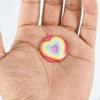 Pocket Hug Rainbow Heart Decoration with Greeting Card Round Glass Colorful Heart Ornament Friends Family Valentine's Day Keepsake Gift