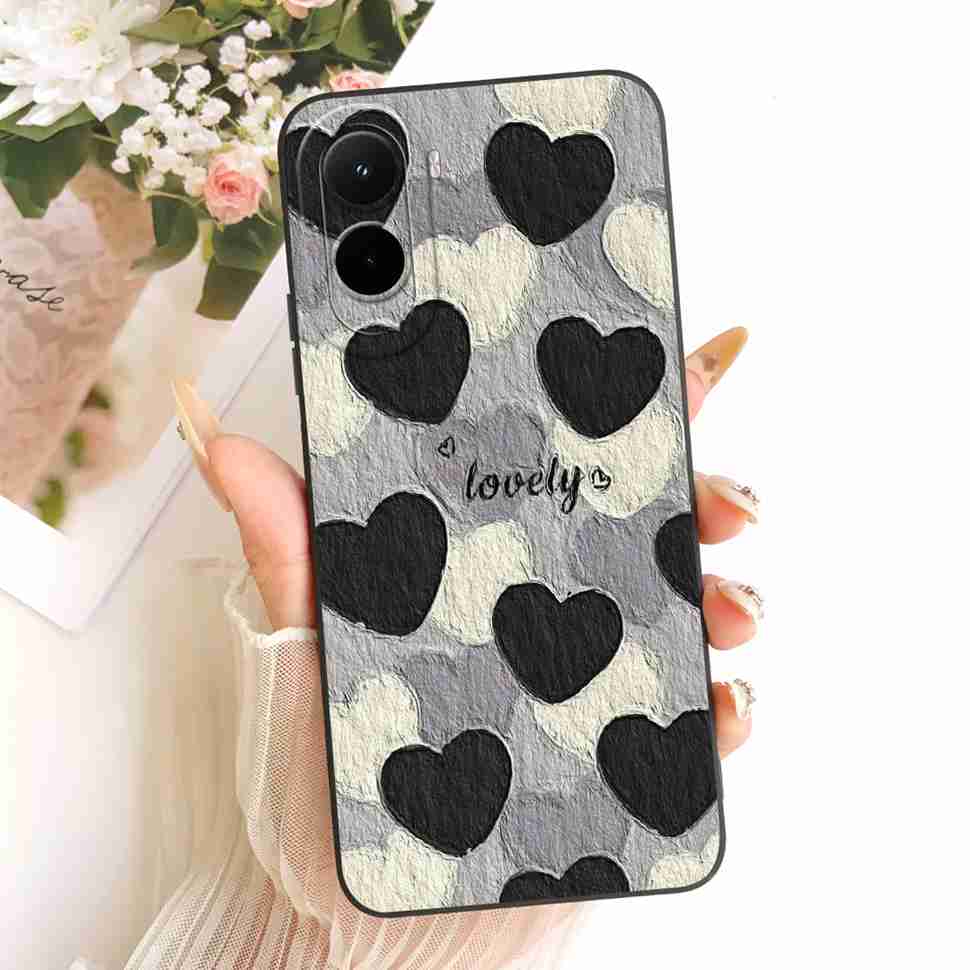 Silicone Case For Xiaomi Poco M7 4G Case Cute Cat Flowers Soft Slim Phone Cases For Xiaomi Poco M7 PocoM7 4G Cover Bumper