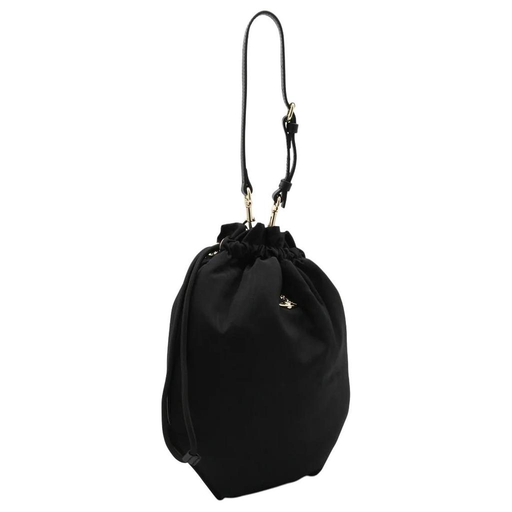 VIVIENNE WESTWOOD Сумка-тоут на шнурке с логотипом Сатурна Женские Сумки Черная 57010007UW01F4N401