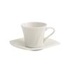 Special-shaped Cup Square Creative Pure White Simple Ceramic White Porcelain Tea Cup Small Capacity Espresso Cups Saucer