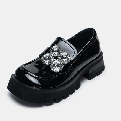 Лоферы женские новые маленькие кожаные туфли в британском стиле, женские туфли из натуральной кожи на толстой подошве