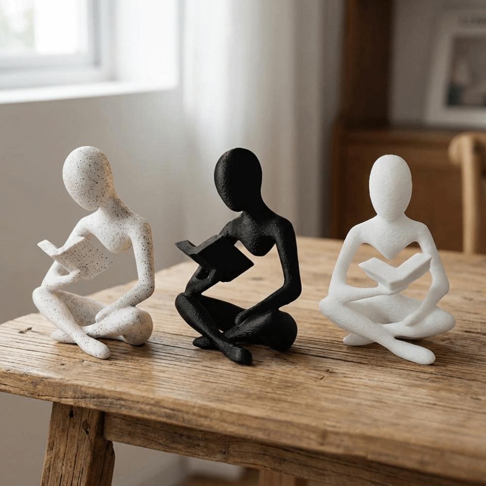 Abstract Reader Sculpture Ornament Mini Reading Figure Ornament Reader-Shaped Statue Home Decor