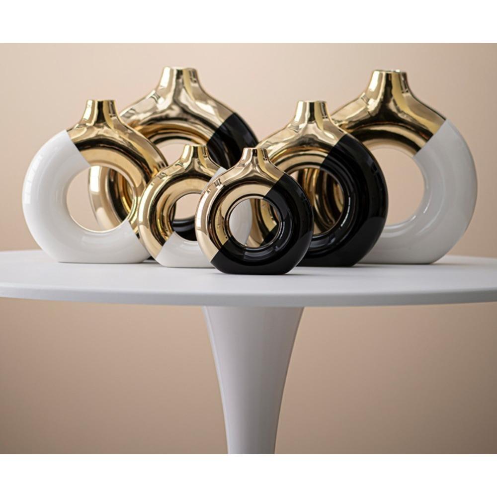 Легкая Роскошь Золотая Керамическая Ваза для Цветов для Свадьбы, Домашний Декор Стола, Подарок на Новоселье, Минималистичный Домашний Декор