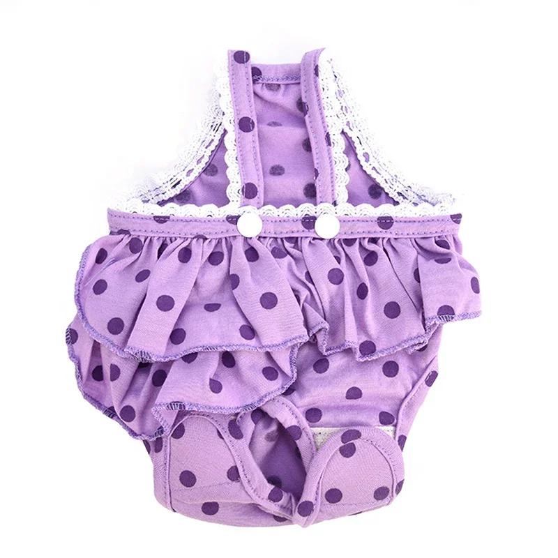 Female Dog Diaper Washable Menstrual Panties Dogs Nappy Sanitary Pants Physiological Underwear Dot Print Shorts Puppy Pants