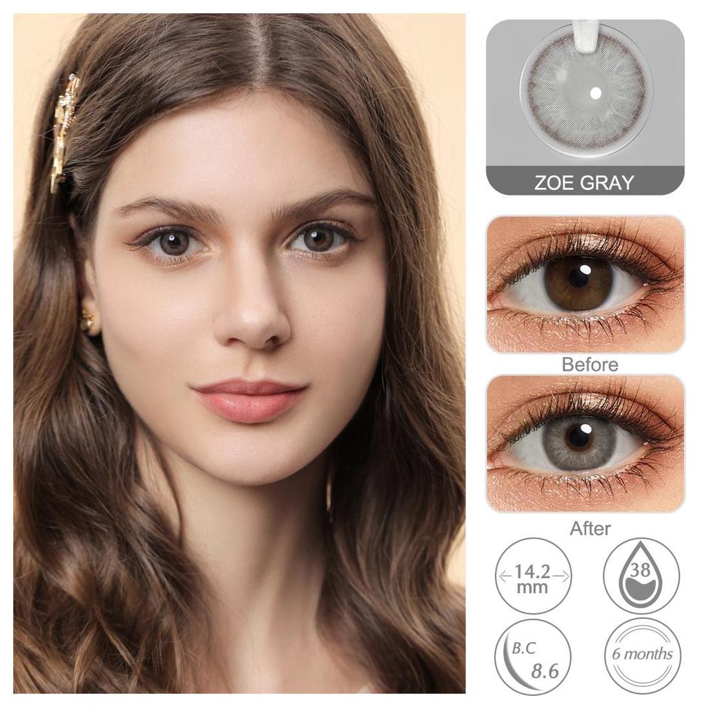 Цветные линзы для глаз Мягкие линзы Цветные контактные линзы для глаз Косметика Синие линзы 1 пара Цветные контактные линзы на 6 месяцев