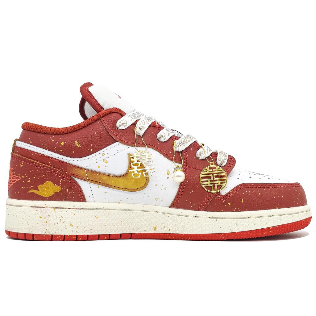 Jordan Air Jordan 1 Abrasion Resistant Abrasion Resistant Low top Vintage Basketball Shoes Unisex Joyful Red FJ3465-160(Team400-)