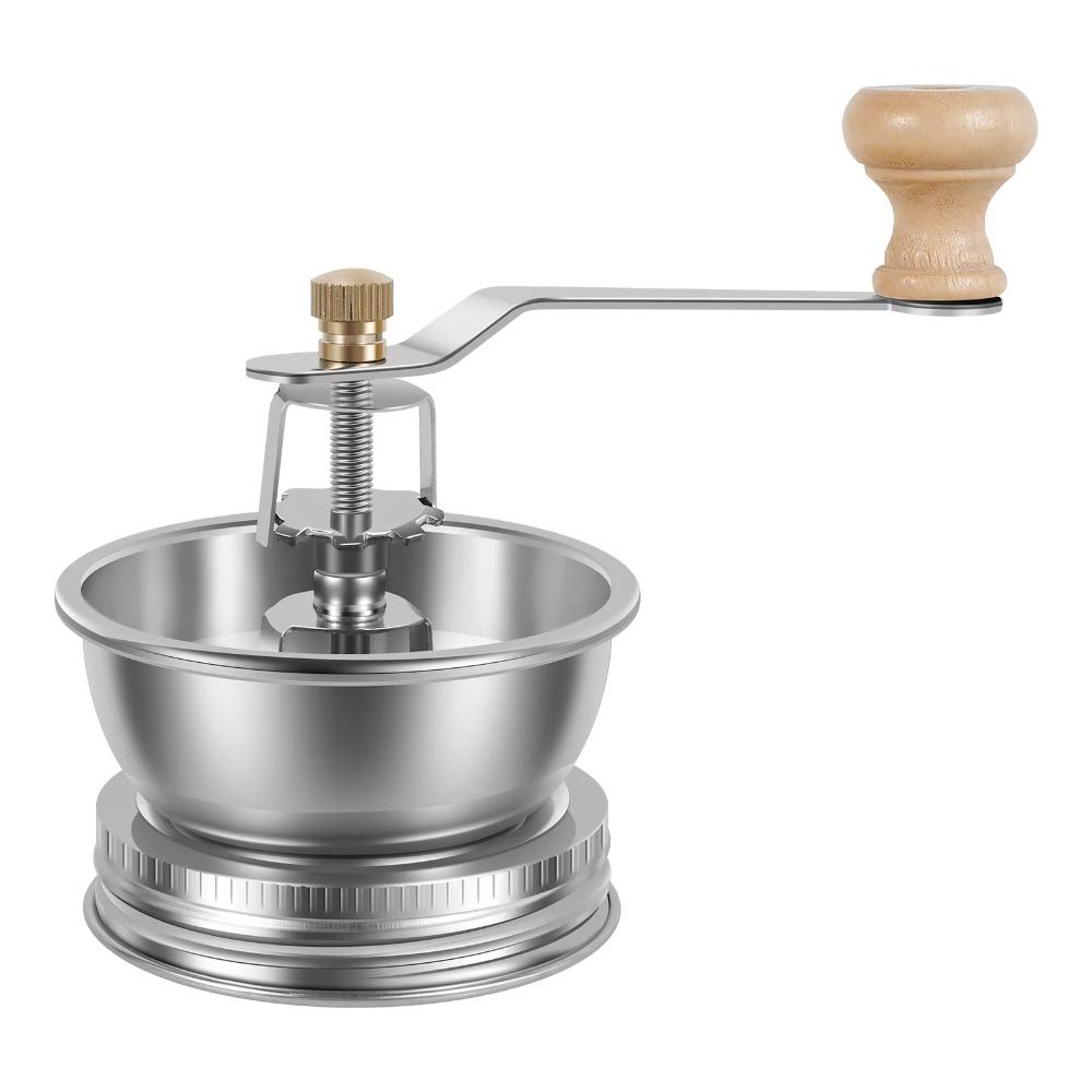 Stainless Steel Hand Crank Coffee Mill Adjustable Settings Bean Grinder Tools Home Use