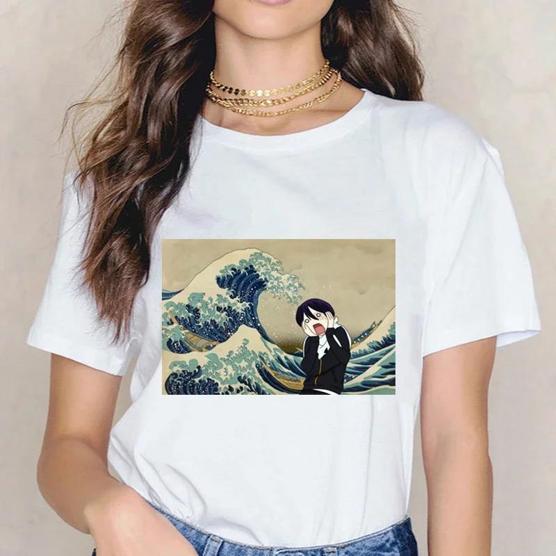 Japanese Anime Noragami Kawaii Stray God YATO Short Sleeve Female Tops Tees Harajuku VintageT Shirts Women's T-shirt