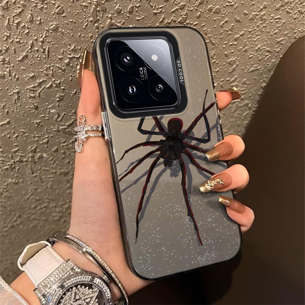 Cartoon Cool Black Spider Phone Case For Xiaomi Redmi 15C Note 14 13 Note 12 Note 11 10 Pro+ 5G 14C 13C 12 IMD Shockproof Cover