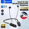 Wireless Neckband Earphones HD Screen Bluetooth 5.4 Headphones HiFi Stereo Waterproof Sports Earbuds Support TF Card