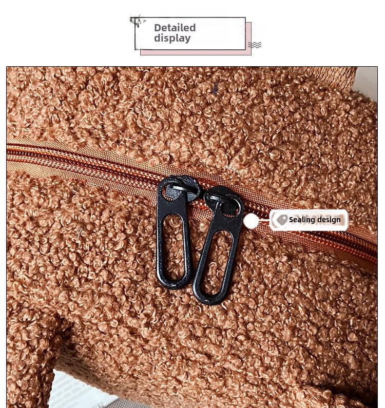 Женский рюкзак с плюшевыми ушками медведя — милая, модная сумка на осень/зиму для девочек и мам