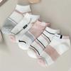 5 пар женских коротких носков в полоску и с цветовыми блоками. Высококачественные повседневные носки для весны и лета. Очаровательные короткие носки.