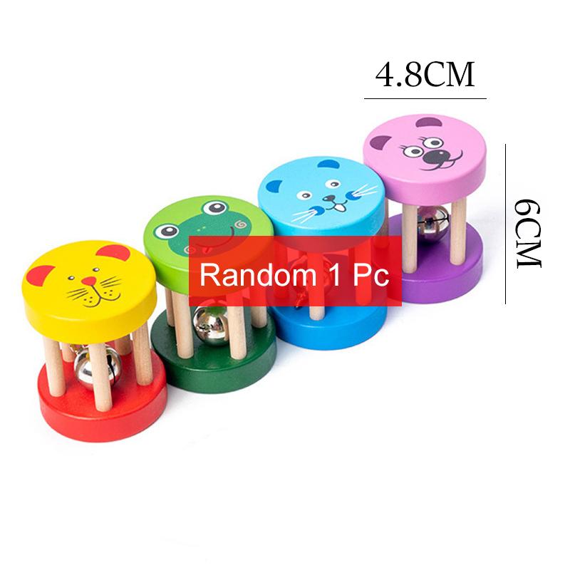 Детские музыкальные инструменты Игрушки Мини-аксессуары для детской коляски из дерева Хлопушка Цвет бревна Колокольчик Песочный молоточек Звук TMZ