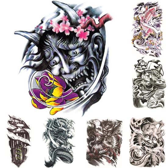 Large Sexy Tattoo Skull Temporary Body Arm Stickers Removable Waterproof Sticker