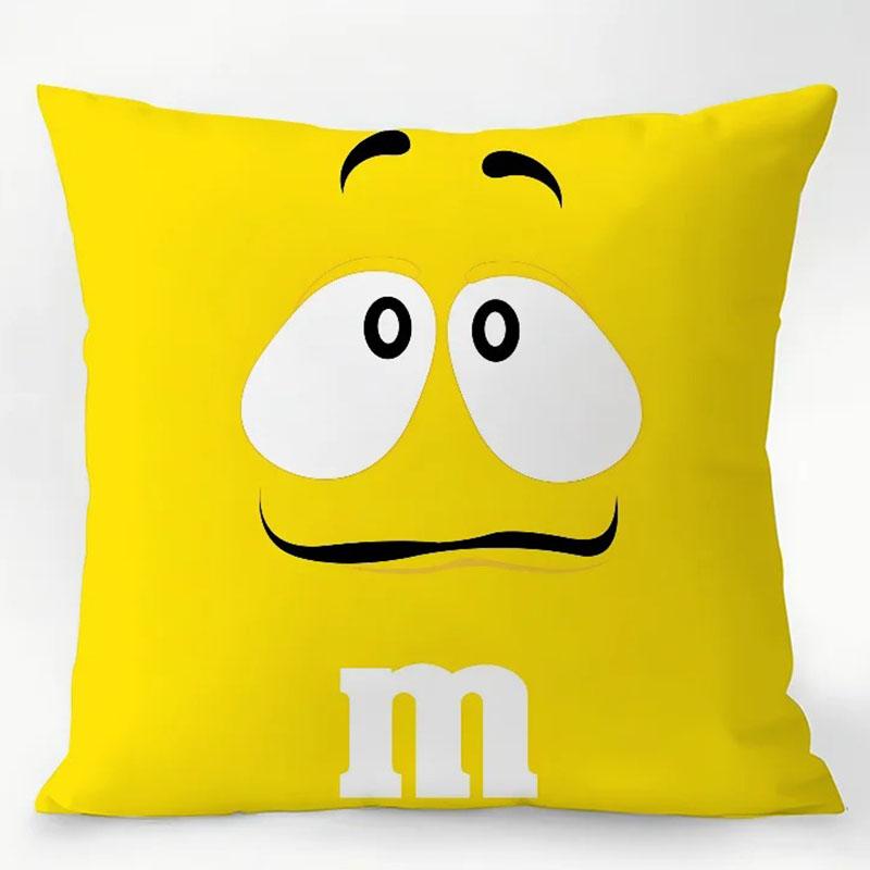 1 шт. Модная наволочка с принтом шоколада M&M'S для гостиной, спальни, дивана, подоконника, автомобильная декоративная наволочка