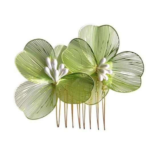 Свадебная расческа в корейском стиле с цветочным декором, противоскользящая заколка для волос, свадебные головные уборы в стиле ретро, аксессуары для волос