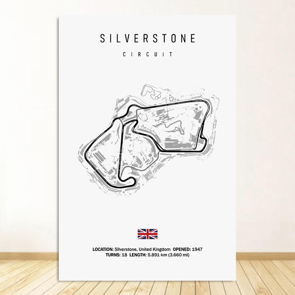 Classic Black And White Vintage Wall Art Formula 1 Imola Monaco Monza Circuit HD Oil On Canvas Posters And Home Decor Gifts