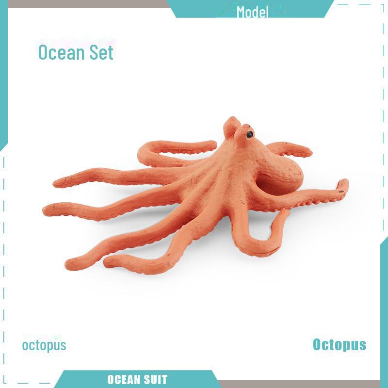 Набор моделей морских животных: Акула, черепаха, дельфин, кит, пингвин, краб и существа морского дна