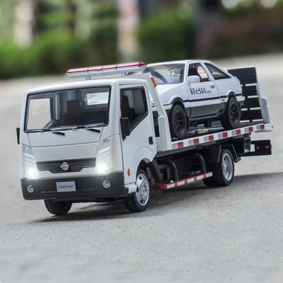 1/32 Сплав Nissan Дорожный эвакуатор Модель автомобиля Литой Инженерный Прицеп Грузовик Модель Имитация Звук Свет Детский Подарок