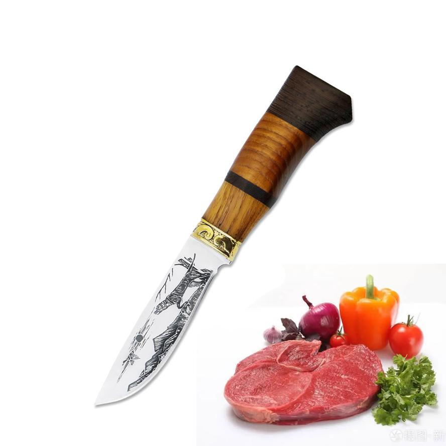 Бытовой кухонный нож Маленький прямой нож Многоцелевой нож для фруктов Нож для очистки овощей 5CR13mov Steel