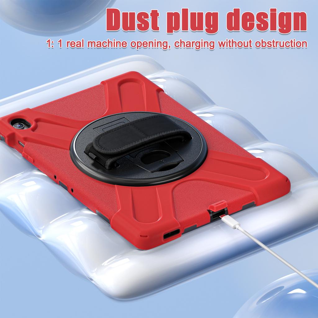 For Samsung Galaxy Tab S10 FE+ SM-X620/ SM-X626B Case Rotary Kickstand PC+Silicone Hand Strap Tablet Cover