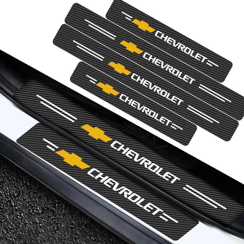4-компонентные накладки на пороги с карбоновым покрытием для Chevrolet Silverado Impala Malibu Cruze и т.д. Устойчивы к царапинам, легко устанавливаются